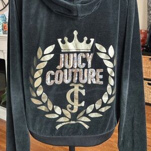 Juicy Couture Black Hoodie with Gold Zipper